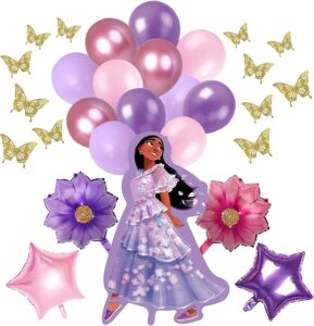encanto-themed-birthday-party-decorations-balloons-and-butterfly-cut-outs-in-pink-purple-and-gold