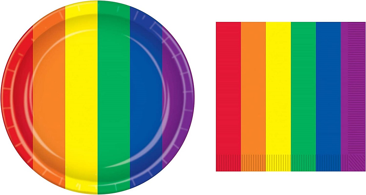 rainbow-themed-party-supplies-paper-plates-and-rainbow-napkins-for-pride-party